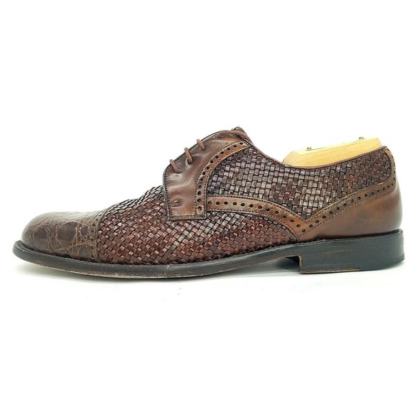 Paolo de Marco Mens Lace Up Shoes Crocodile Leather Brown Size US 8 EUC main image 8